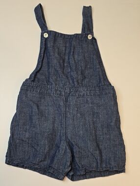 Mabo Cotton/LinenChambray Short Overalls in Blue